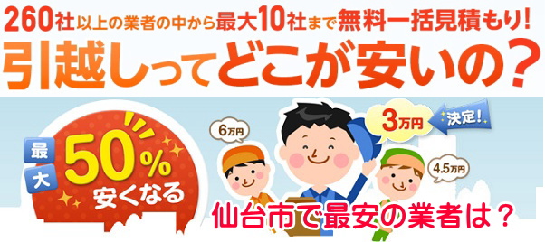 仙台市の引越し業者の所在地と連絡先一覧及び引っ越しにかかる費用の相場 ひっこしするzooh